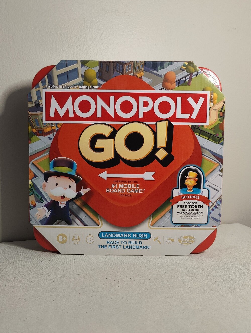 Monopoly GO! Board Game Landmark Rush Includes Free App Token Code Hasbro